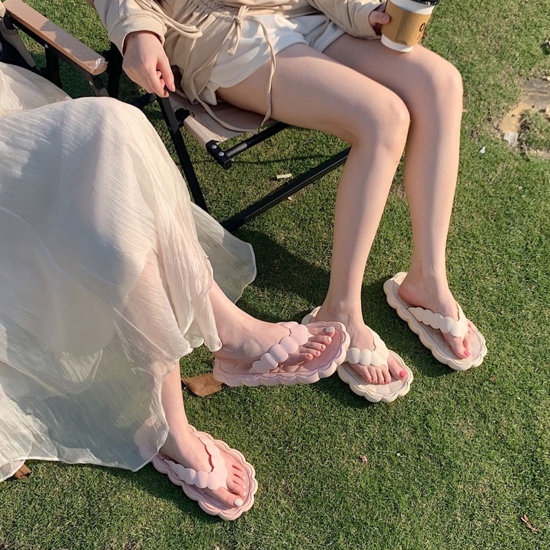 Dép Xỏ Ngón eva Chống Trượt Đính Hoa Dễ Thương Thời Trang Đi Biển Cho Bé Gái