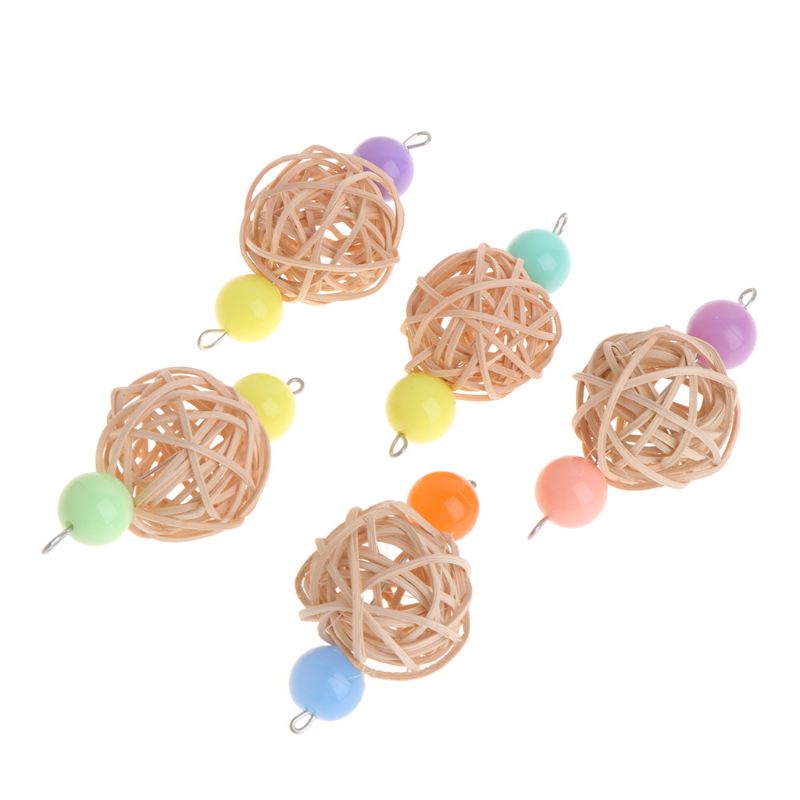 Đồ Chơi Bóng Đan Mây Nhiều Màu Vui Nhộn Cho Vẹt