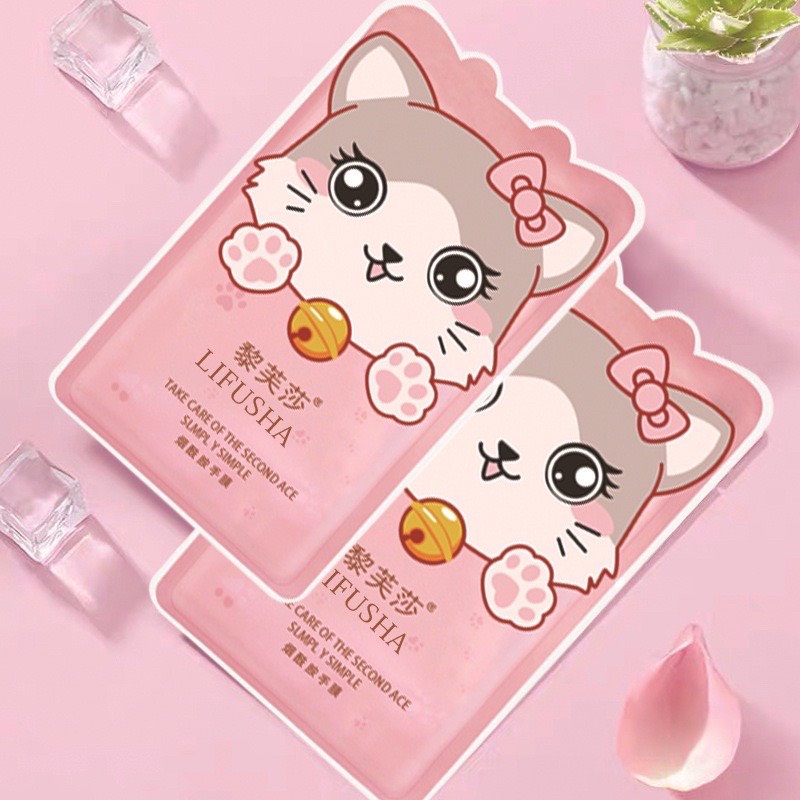 Mặt Nạ Ủ Tay Phối Hoạ Tiết Chân Mèo Giúp Dưỡng Ẩm Và Làm Trắng Da Tẩy Tế Bào Da Chết Bảo Vệ Da