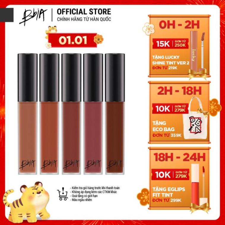 - Son kem lì Bbia Last Velvet Lip Tint Version 8 (5 màu) 5g - Bbia Official Store