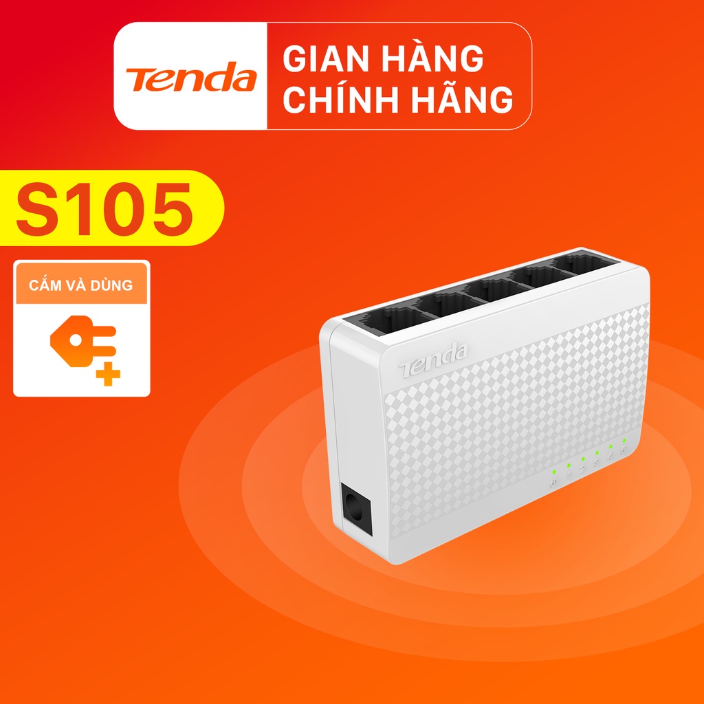 Tenda Bộ chia mạng Switch S105 5 cổng Ethernet - Hãng phân phối chính thức