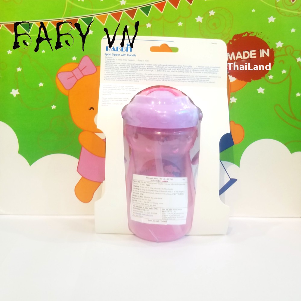 Bình nước 2Q hình thú 360ML - HC713 - RABBIT - HACO BABY - BABY VN