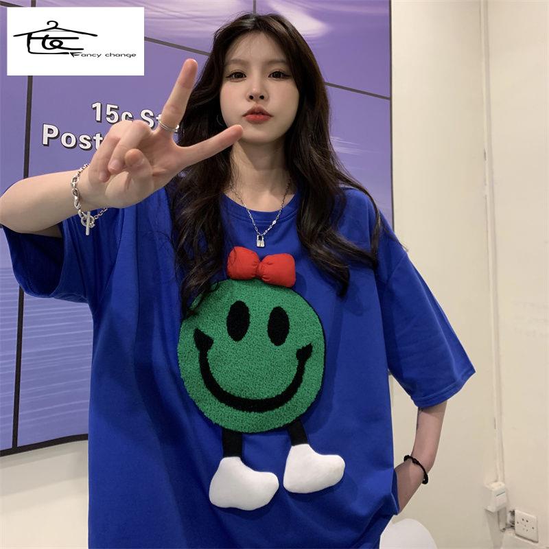 Áo Thun Tay Ngắn Dáng Rộng Phong Cách Thời Trang Đường Phố Mùa Hè Cho Nữ