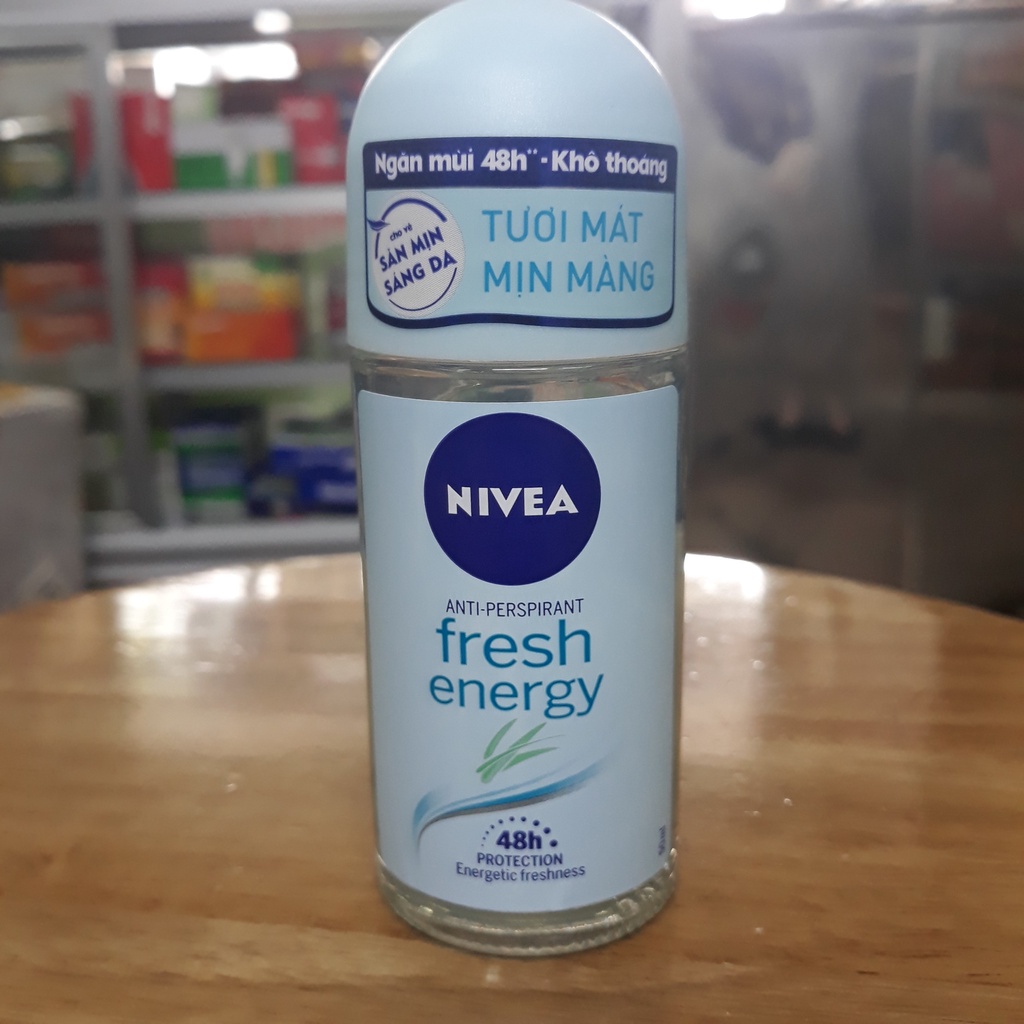 Lăn Nivea Energy Fresh Tươi mát Mịn mang chai 50ml ( Nữ )