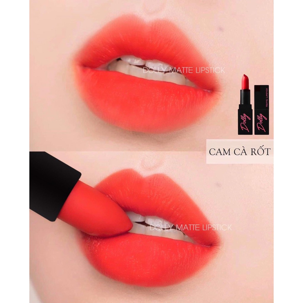 New!!!  Son Sáp Phủ Phấn Dolly Không Chì Màu Cam Cà Rốt