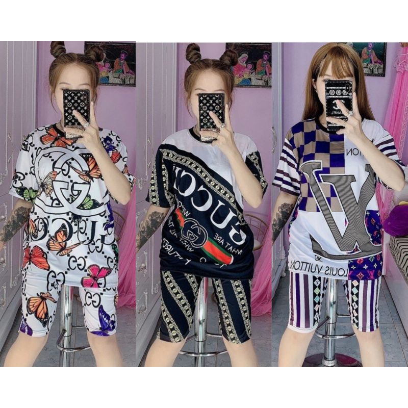 Set lửng thun lạnh 3D chất 4 chiều quần có túi
