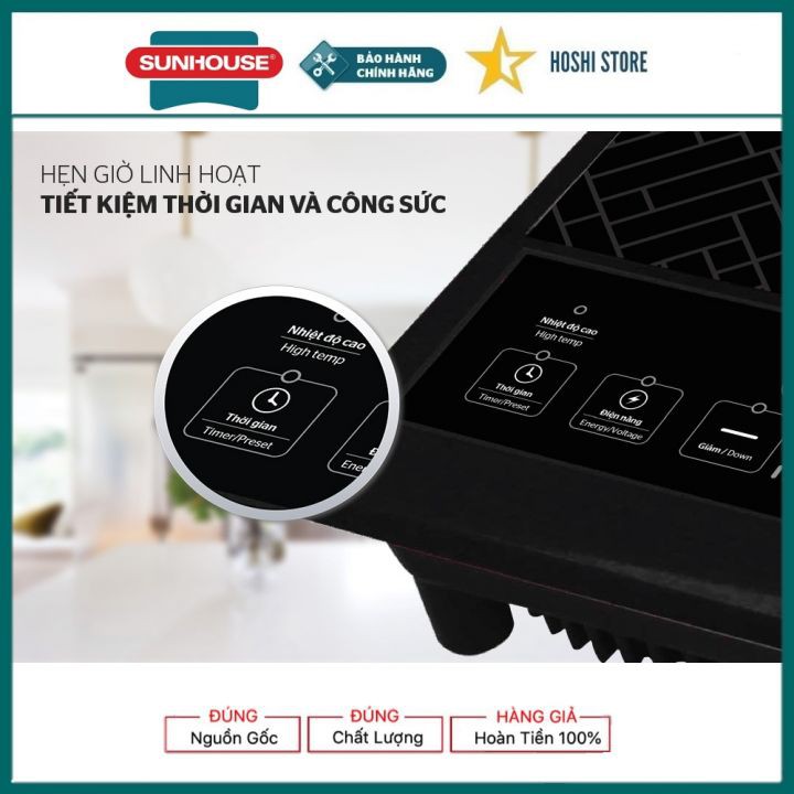 Bếp hồng ngoại cơ SUNHOUSE SHD6011, mặt bếp cường lực siêu bền chịu nhiệt, dùng được tất cả các loại nồi