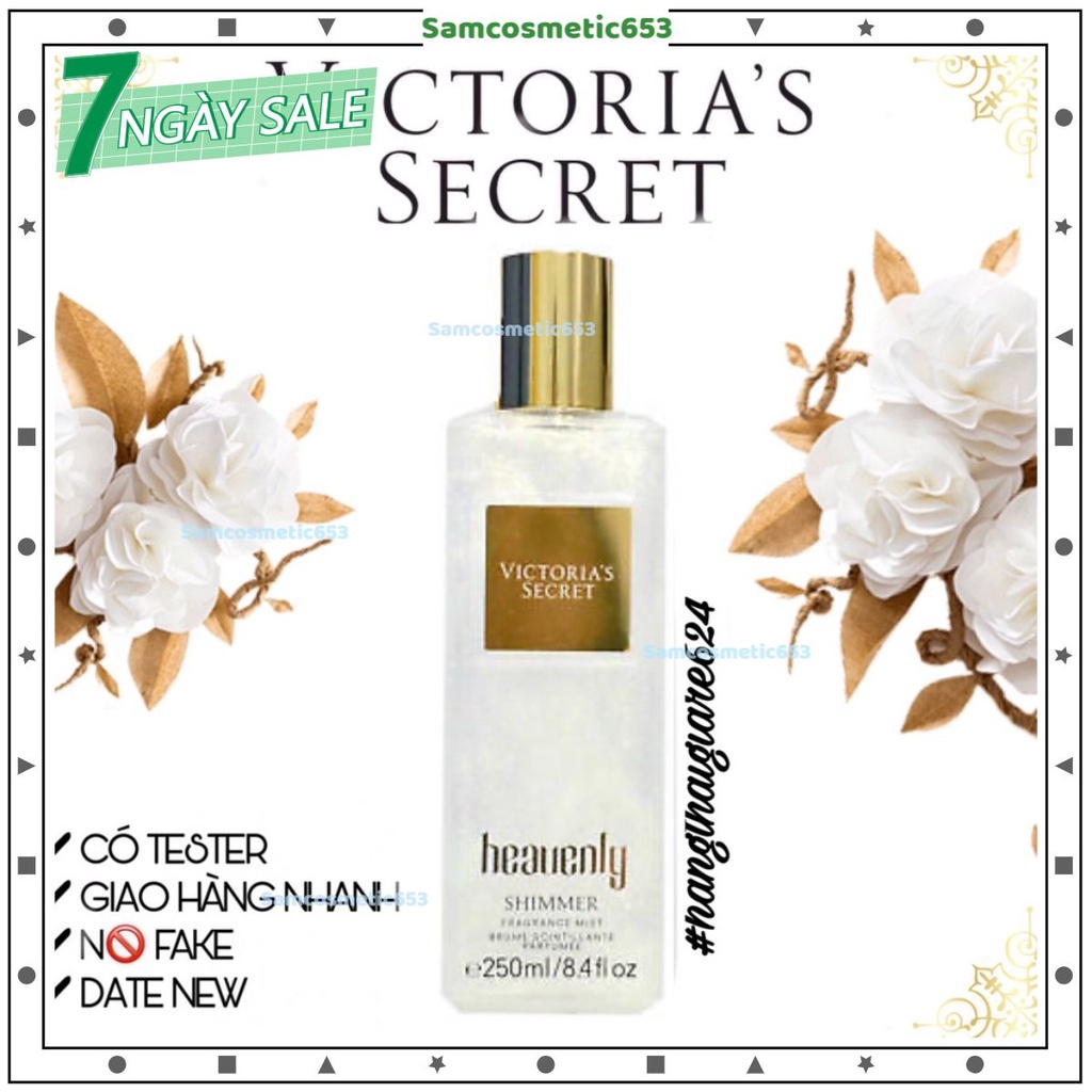 [Samcosmetic] VICTORIA'S SECRET® Xịt thơm ánh nhũ Victoria's Secret - Heavenly Shimmer (250ml)