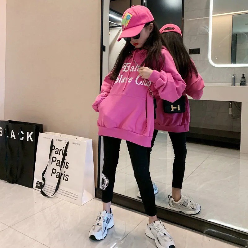 18-50kg Set Áo Hoodie và Quần Legging cho Bé Gái size Đại 2021