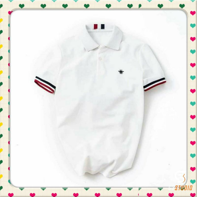 Áo Polo nam, áo thun nam chất cá sấu, áo polo cổ bẻ phối sọc cộc tay thêu ong, chất liệu thun co giãn 4 chiều | BigBuy360 - bigbuy360.vn