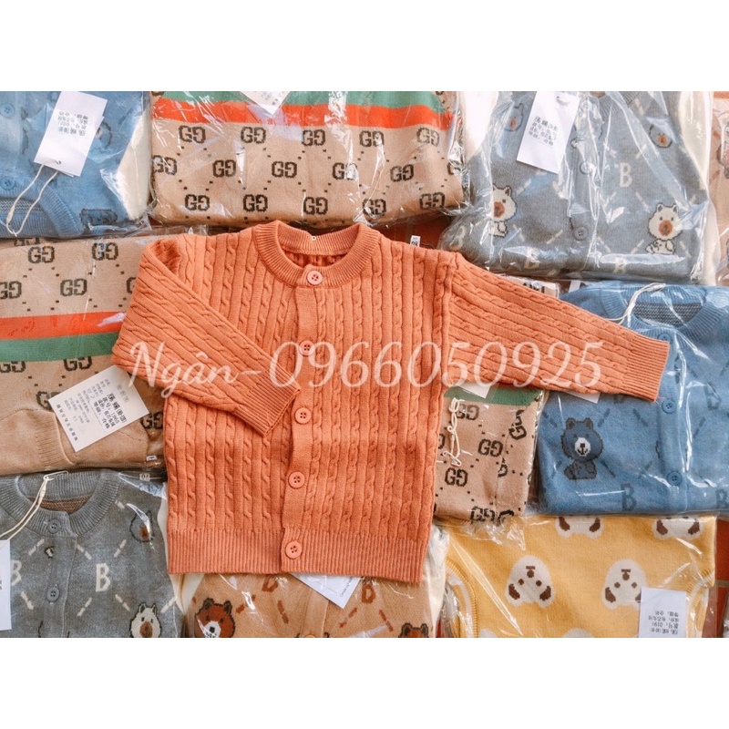 Áo Len Cài Khuy Bé Gái Dày Dặn, Áo Len Khoác Ngoài Thu Đông Cho Bé Gái size 80-120