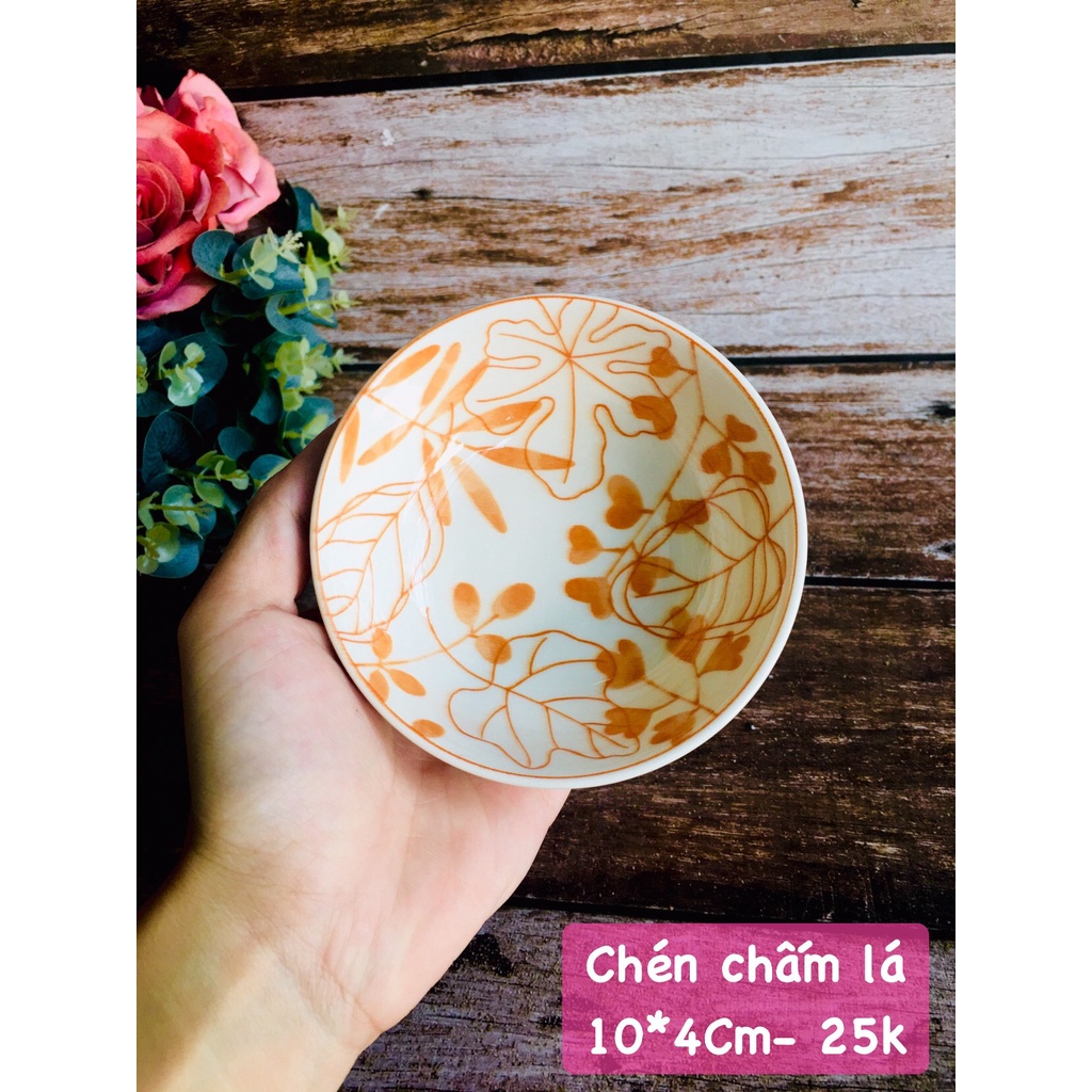 GỐM NHẬT - CHÉN NHỎ, ĐĨA MEN LAM/ CHÉN CHẤM HOA