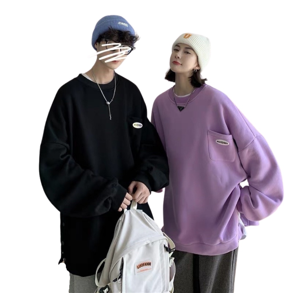 Áo sweater phối túi in nút dành cho nam và nữ VN CLO - SWT015