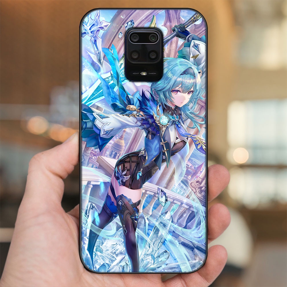 Ốp lưng Xiaomi Redmi Note 9s, Note 9 Pro viền đen in hình Eula Genshin Impact
