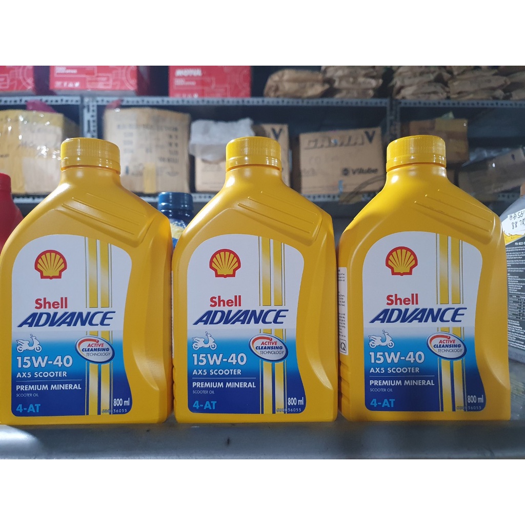 Nhớt Gốc Khoáng Shell Advance 15W-40 Cho Xe Tay Ga Chính Hãng