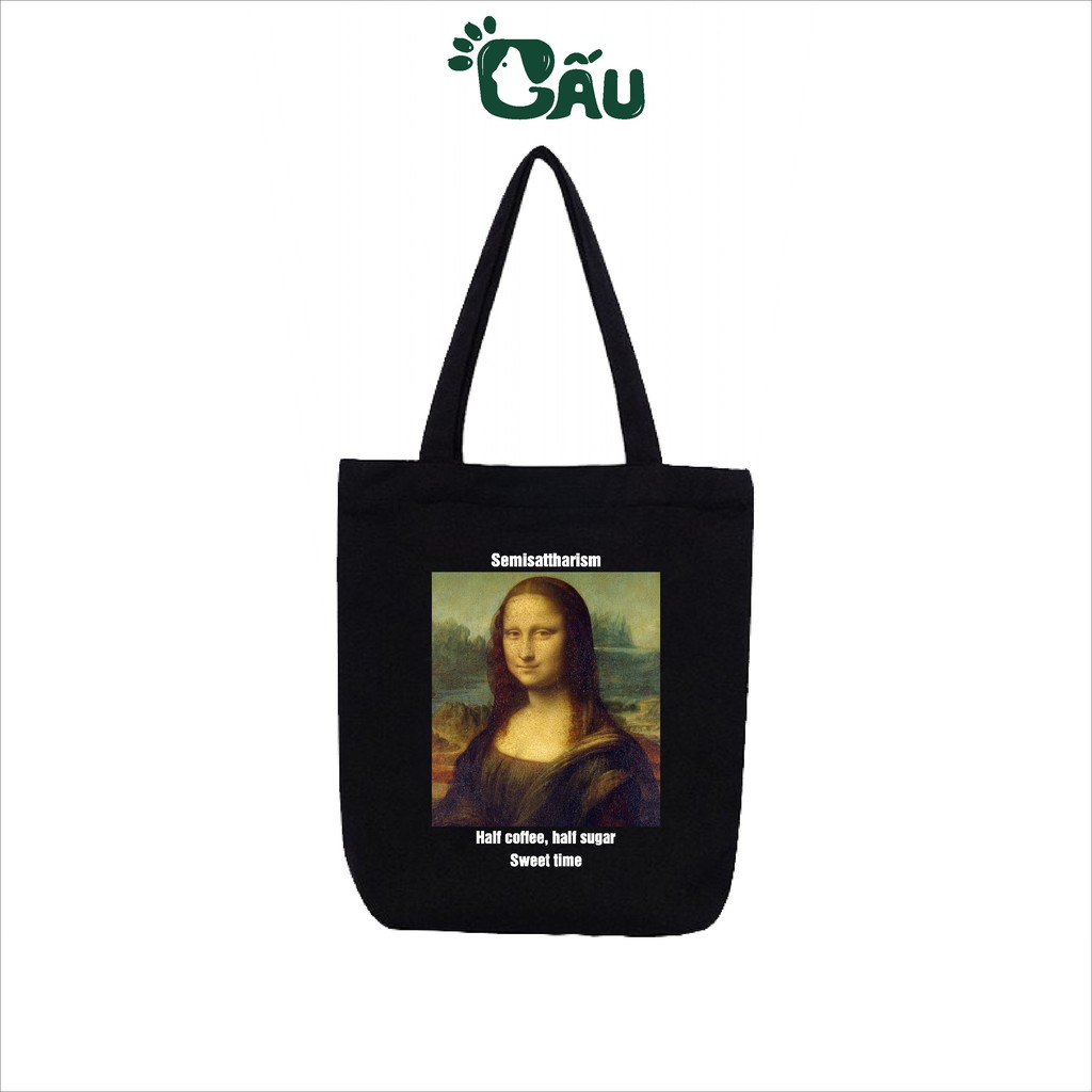 Túi tote Gấu194 vải bố canvas cao cấp mềm mịn - Nàng mona lisa