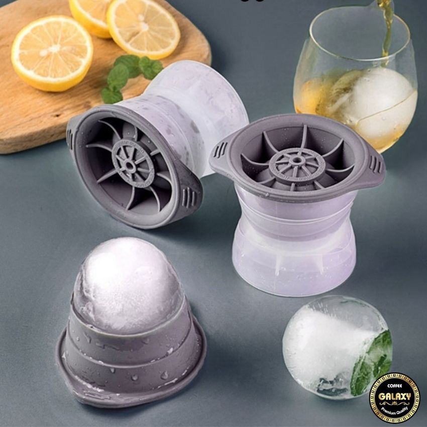 Khay làm đá tròn khuôn làm đá silicon làm đá viên tròn to 6cm An Toàn Tiện Lợi dụng cụ làm đá Cao Cấp Galaxycoffee