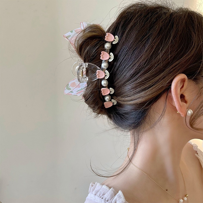Kẹp Tóc Hình Hoa Đính Ngọc Trai Thời Trang Cho Nữ