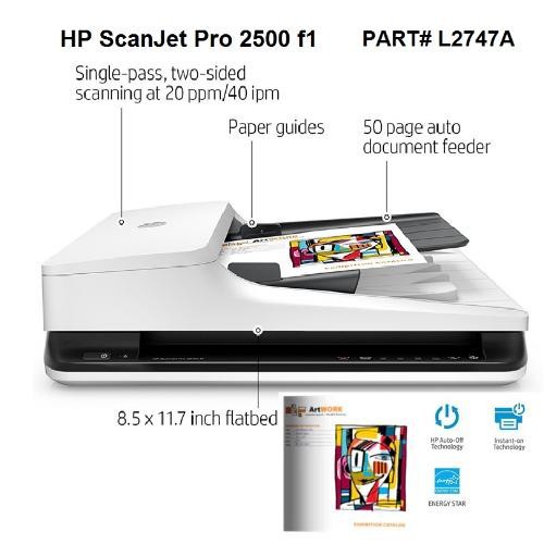 Máy quét HP Scanjet Pro 2500 F1 chính hãng scan hai mặt khay nạp tài liệu tự động ADF