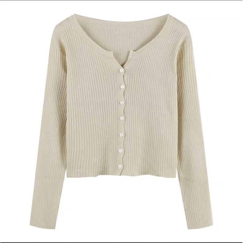 Cadigan cổ V cúc vuông siêu xinh