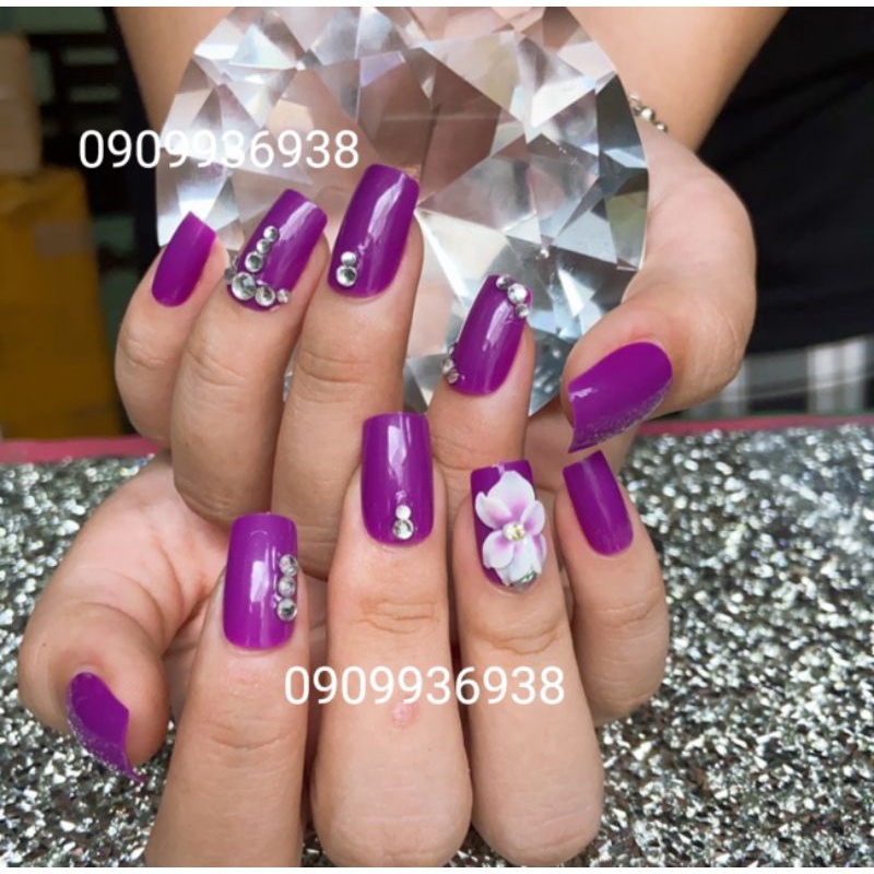 bộ 24 móng giả thiết kế t001_ tím