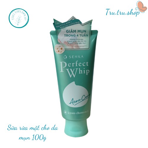 Sữa rửa mặt cho da mụn SENKA kiềm dầu , sữa rửa mặt Nhật Bản perfect whip acne care 100g