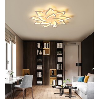 [Có Video]- Đèn LED Ốp Trần Trang Trí Hiện Đại- Đèn 14 cánh Sao biển 2 tầng 3 Chế Độ Màu, Điều Khiển Xa Phân Tầng