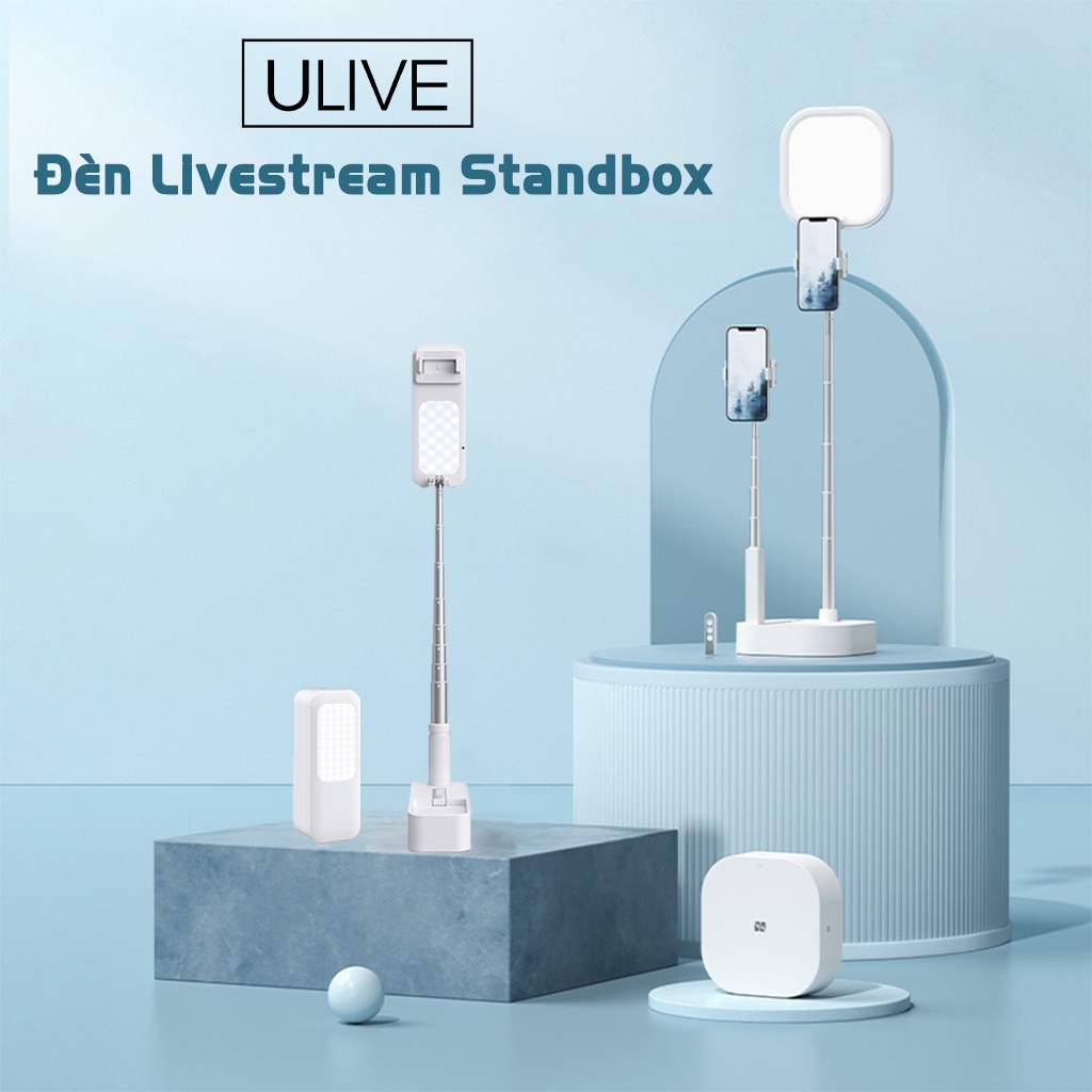 Đèn Livestream Standbox, Đèn Keylight Để Bàn, Có Giá Đỡ Gắn Điện Thoại Hỗ Trợ Livestream, Điều Khiển Chụp Ảnh Từ Xa