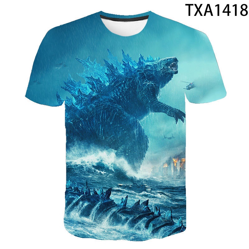 Áo Thun Tay Ngắn In Hình Godzilla Thời Trang Mùa Hè Cho Bé