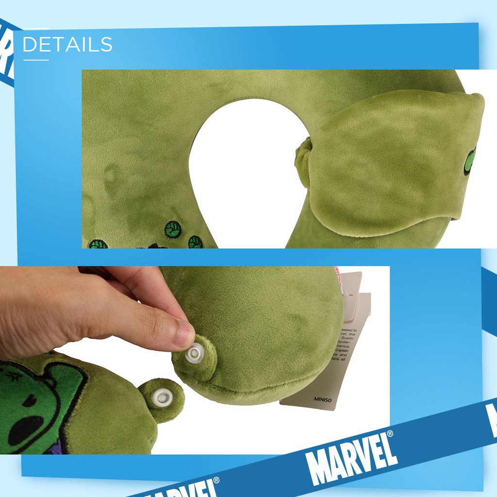 MINISO MARVEL Hulk Gối cổ hình chữ U &amp; Mặt nạ mắt cho văn phòng du lịch