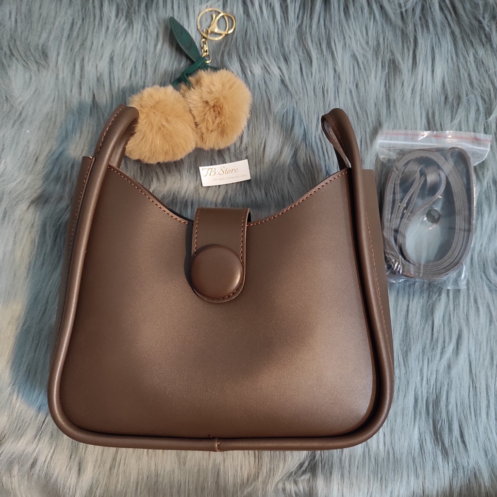 Túi đeo vai, đeo chéo  phối viền da mịn - Hàng loại 1 - TB.Store DV109 25x25x9 cm