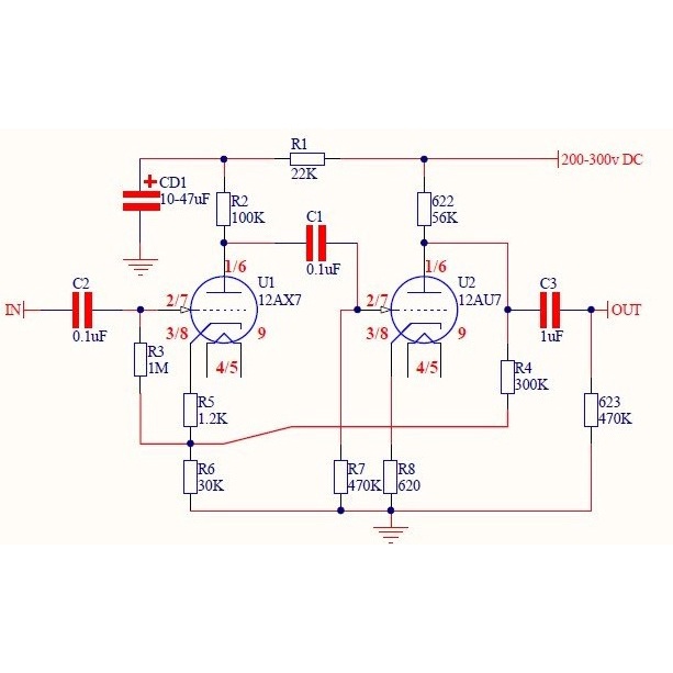 PCB Pre Marantz 7, 12AX7 12AU7