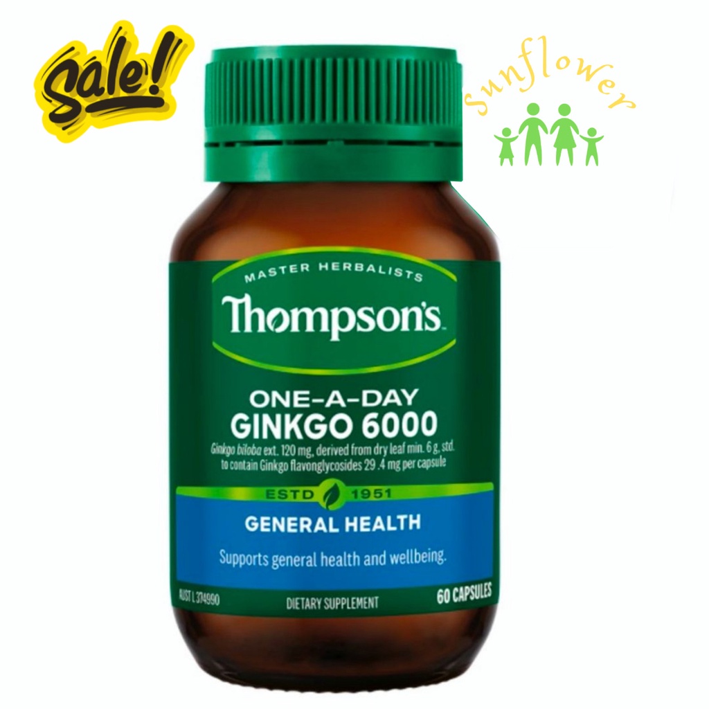 Viên uống bổ não Thompson's Ginkgo 6000mg 60 viên của Úc