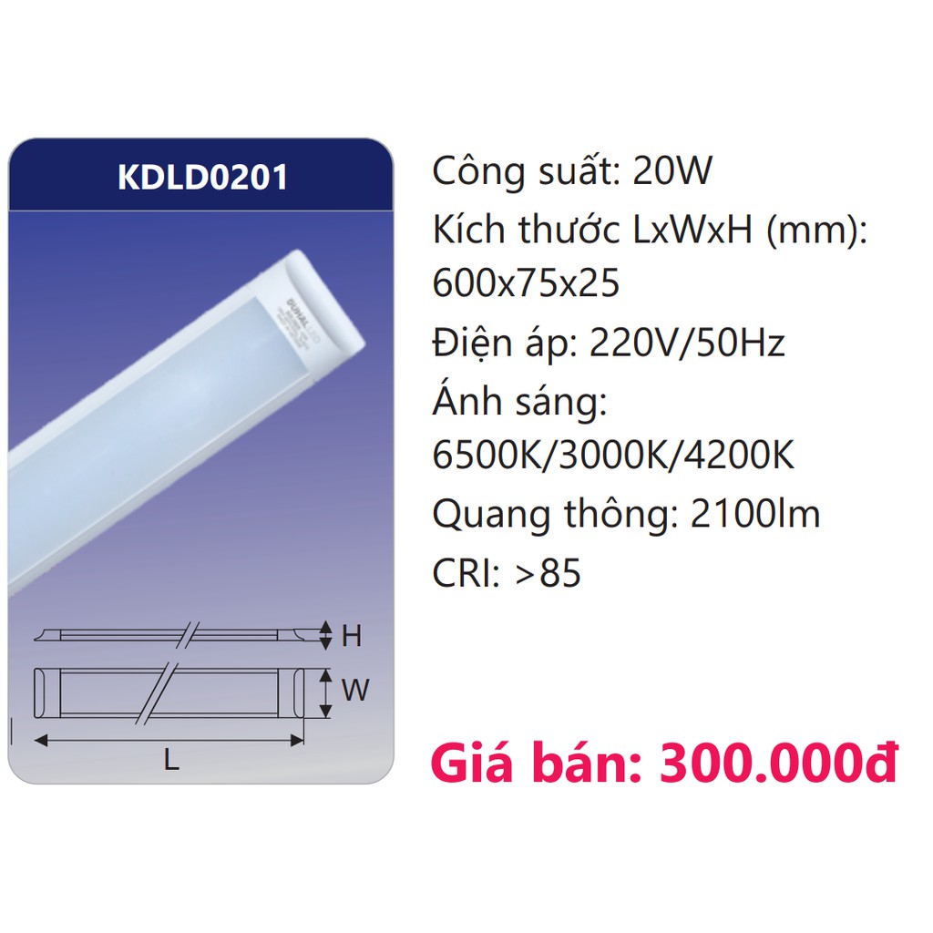 Đèn LED bán nguyệt ốp trần Duhal đổi màu 20W 6 tấc KDLD0201