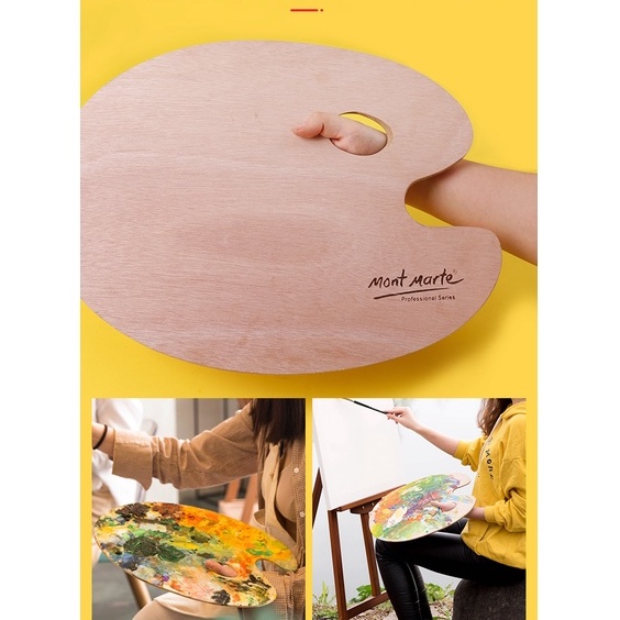 Mont Marte - Pallet Gỗ 30x40cm - DụngCụ Pha Màu Vẽ, Palet Pha Màu Bột, Acrylic, Sơn Dầu