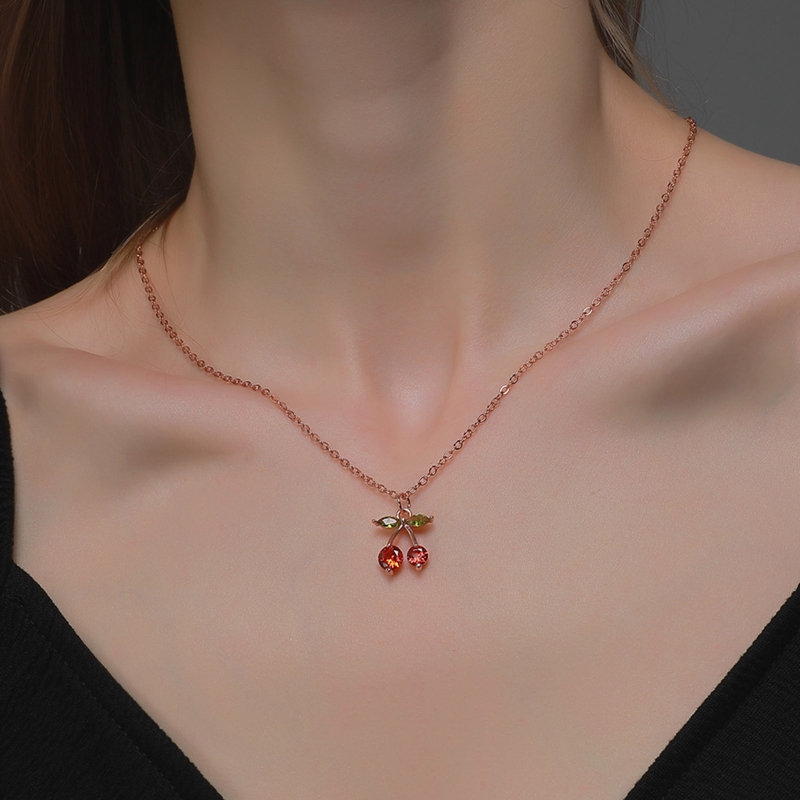 Dây Chuyền Hợp Kim Hình Trái Cherry Xinh Xắn