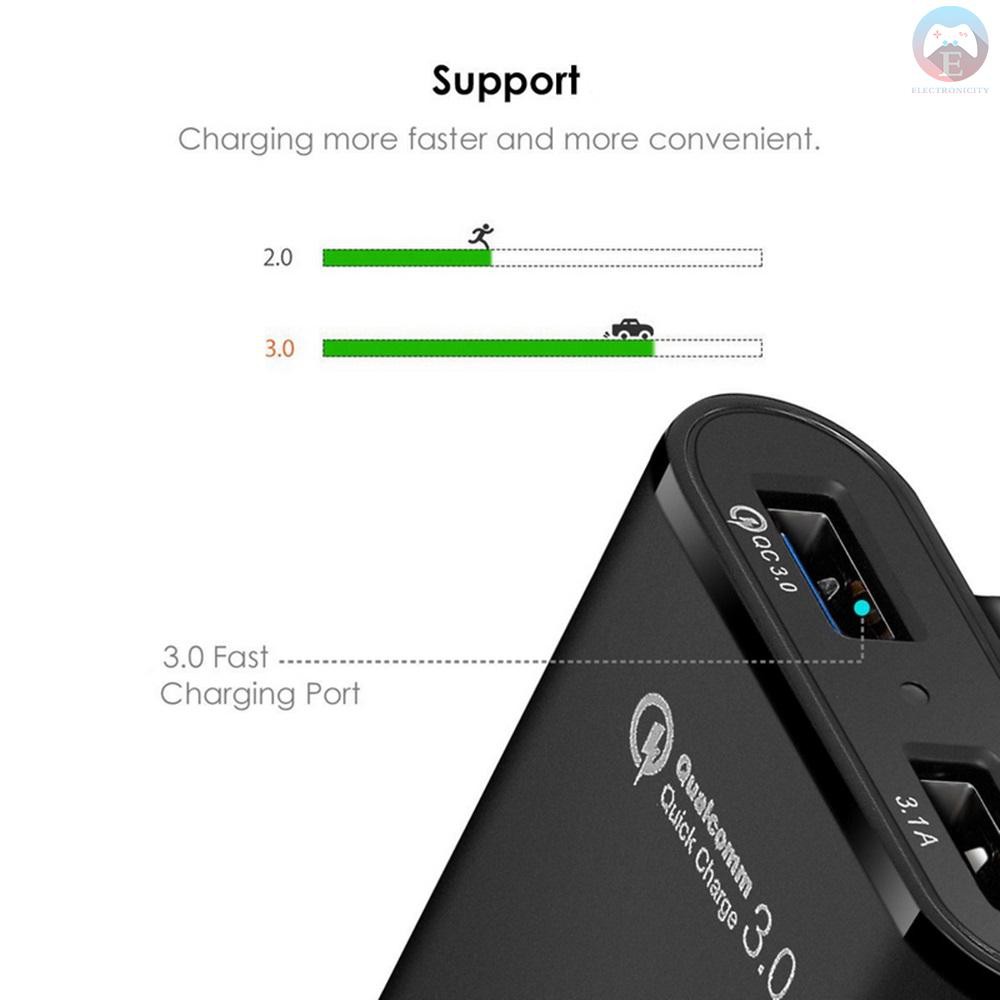 Ê Car Charger 4 In 1 Fast Charger 4 USB Ports 36W 8A Front and Rear Car Fast Charging Travel Portable Adapter Mobile Pho