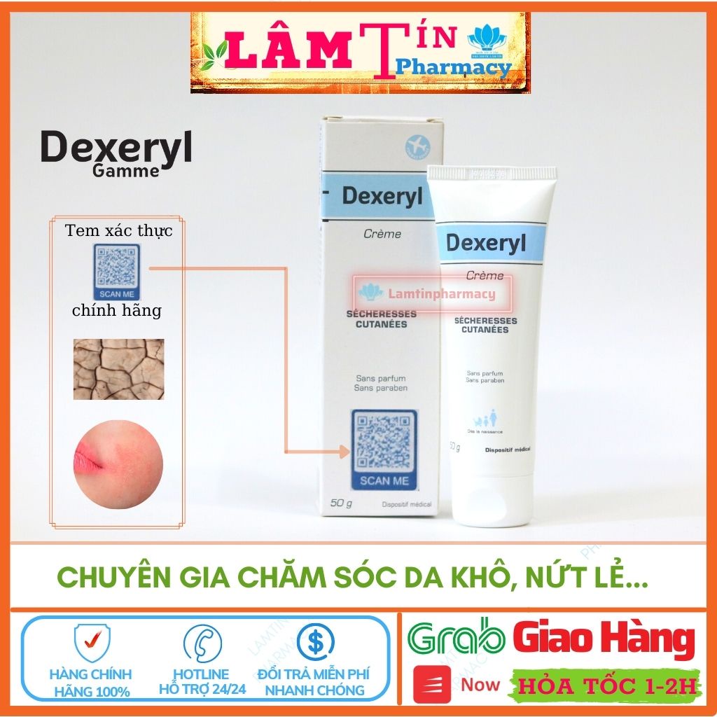 Kem dexeryl 50g nhập khẩu chính hãng pháp, giảm nẻ, hết khô da, hạn chế hình thành chàm sữa cho bé sơ sinh và trẻ nhỏ