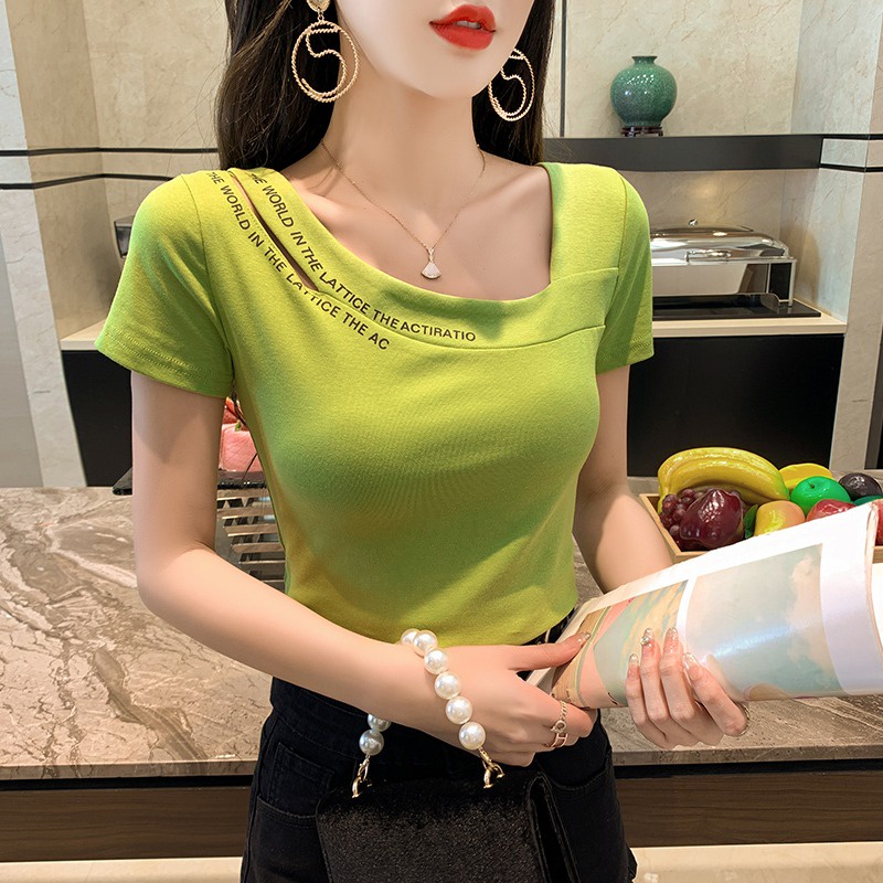 Áo Thun cotton Tay Ngắn Phong Cách Mới Cho Nữ