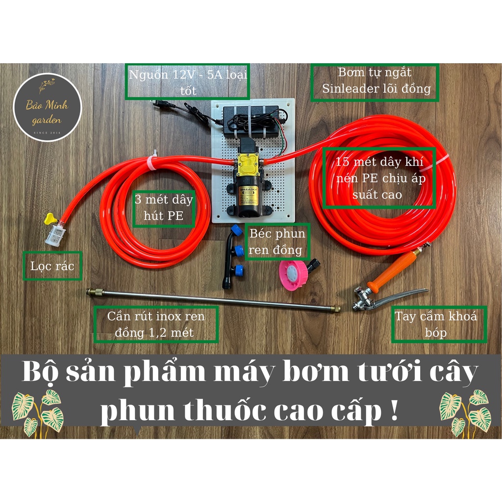 Bộ máy bơm tưới cây phun thuốc đa năng cao cấp