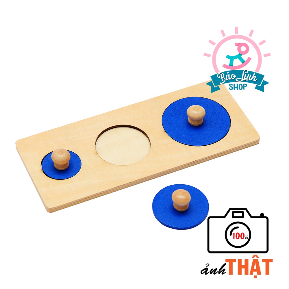 Giáo cụ Montessori 0-3 - Bảng phân biệt to nhỏ cho bé 9-12 tháng - BẢN CHUẨN - Kèm QUÀ TẶNG