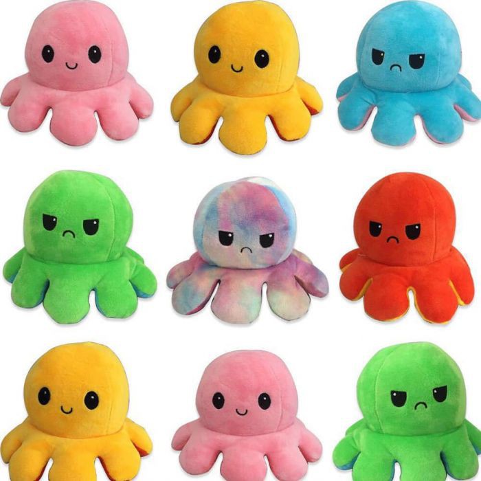 Bạch Tuộc Cảm Xúc-Thú Bông Hai Mặt Nhiều Màu Ngộ Nghĩnh