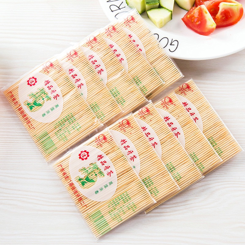 Set 100 Tăm Tre Hai Đầu Dùng Một Lần Tiện Dụng