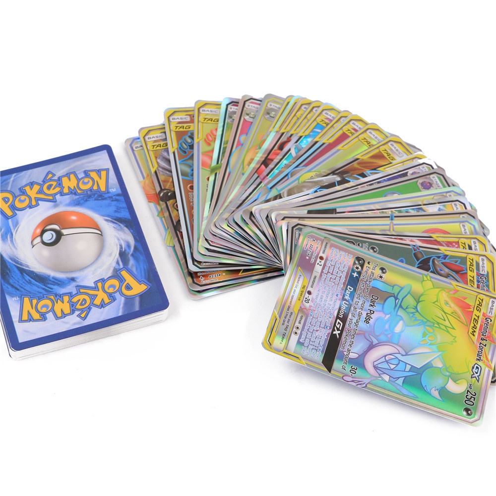 200PCS/Bộ Thẻ Bài Chơi Game Pokemon RARE GX Thẻ Bài Pokemon TCG Thẻ Trading Card Game Pokemon Loại Thẻ Bóng Cao Cấp Nhiều Loại Thẻ Pokemon