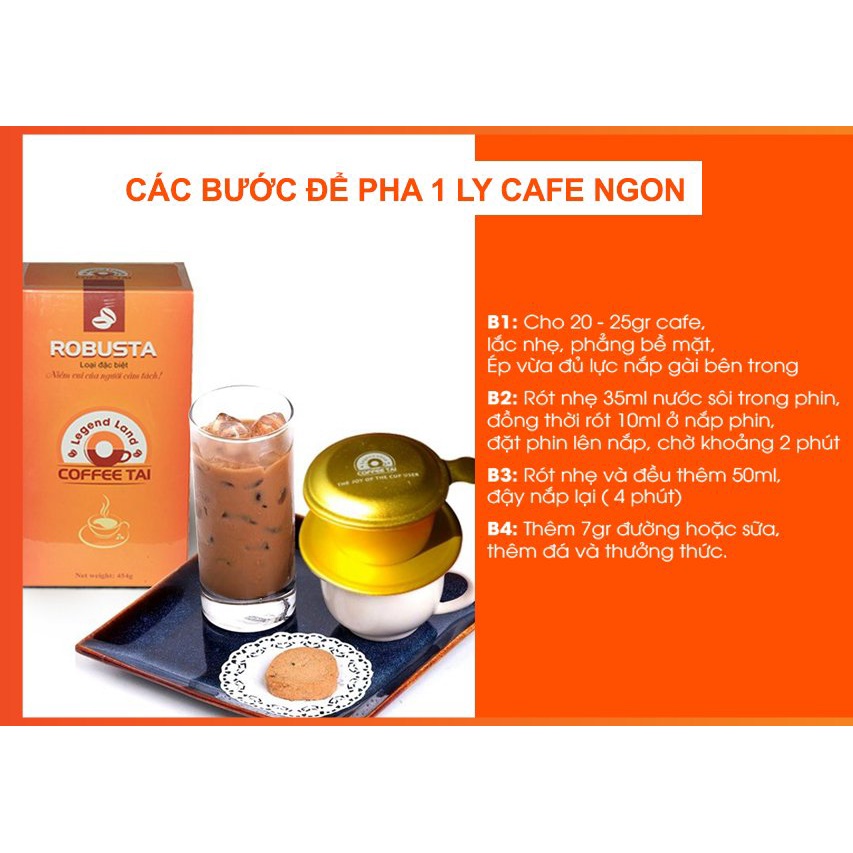 Cà phê rang mộc 1KG robusta COFFEETAI cafe rang xay nguyên chất bằng công nghệ hot air phân loại cà phê pha phin và hạt