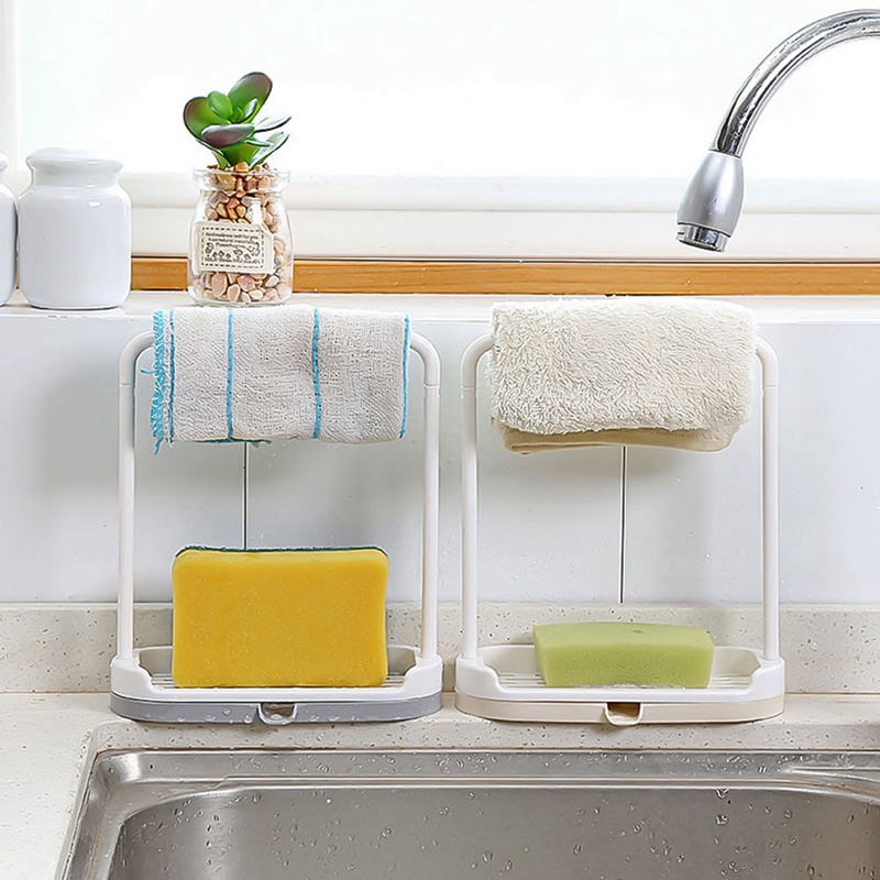 Giá máng khăn để xà phòng bằng nhựa dùng trong nhà tắm/nhà bếp tại gia