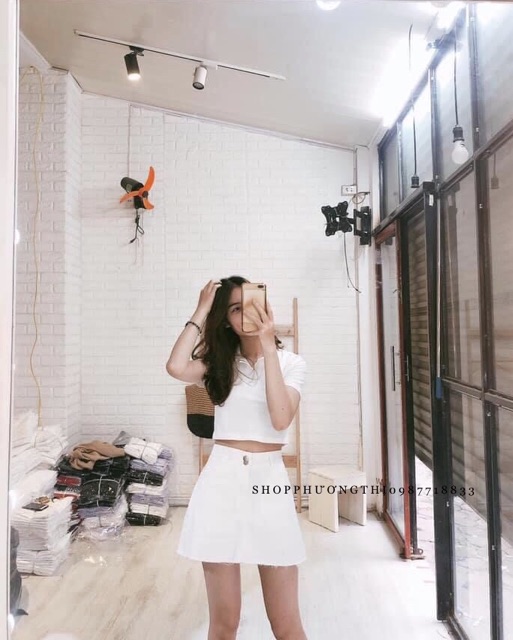 Áo croptop cổ đức nhiều màu hót 2020 ( hình shop tự chụp ) | BigBuy360 - bigbuy360.vn