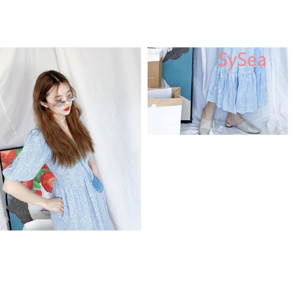 Đầm Midi Tay Ngắn Hoạ Tiết Hoa Phong Cách Retro | BigBuy360 - bigbuy360.vn