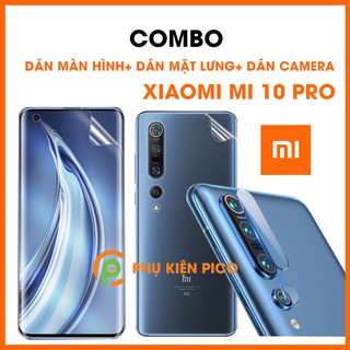 Dán lưng và Dán màn hình Xiaomi Mi 10 Pro PPF cao cấp và Dán camera Xiaomi Mi 10 Pro combo3