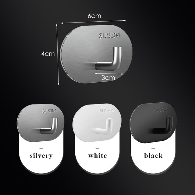 Móc Treo Đồ Gắn Tường Hình Tròn Bằng Thép Không Gỉ Không Cần Khoan Chống Nước